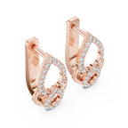 Sparkling Diamond Hoop Earrings | Floral Diamond Gold Earrings for Women