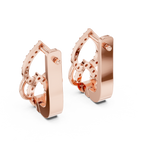 Sparkling Diamond Hoop Earrings | Floral Diamond Gold Earrings for Women