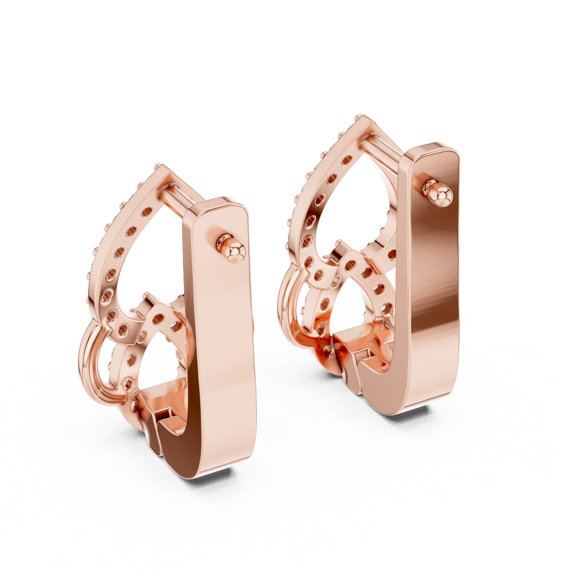Sparkling Diamond Hoop Earrings | Floral Diamond Gold Earrings for Women