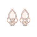 Sparkling Diamond Hoop Earrings | Floral Diamond Gold Earrings for Women