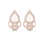 Sparkling Diamond Hoop Earrings | Floral Diamond Gold Earrings for Women