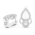 Sparkling Diamond Hoop Earrings | Floral Diamond Gold Earrings for Women