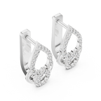 Sparkling Diamond Hoop Earrings | Floral Diamond Gold Earrings for Women