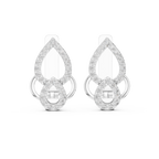 Sparkling Diamond Hoop Earrings | Floral Diamond Gold Earrings for Women