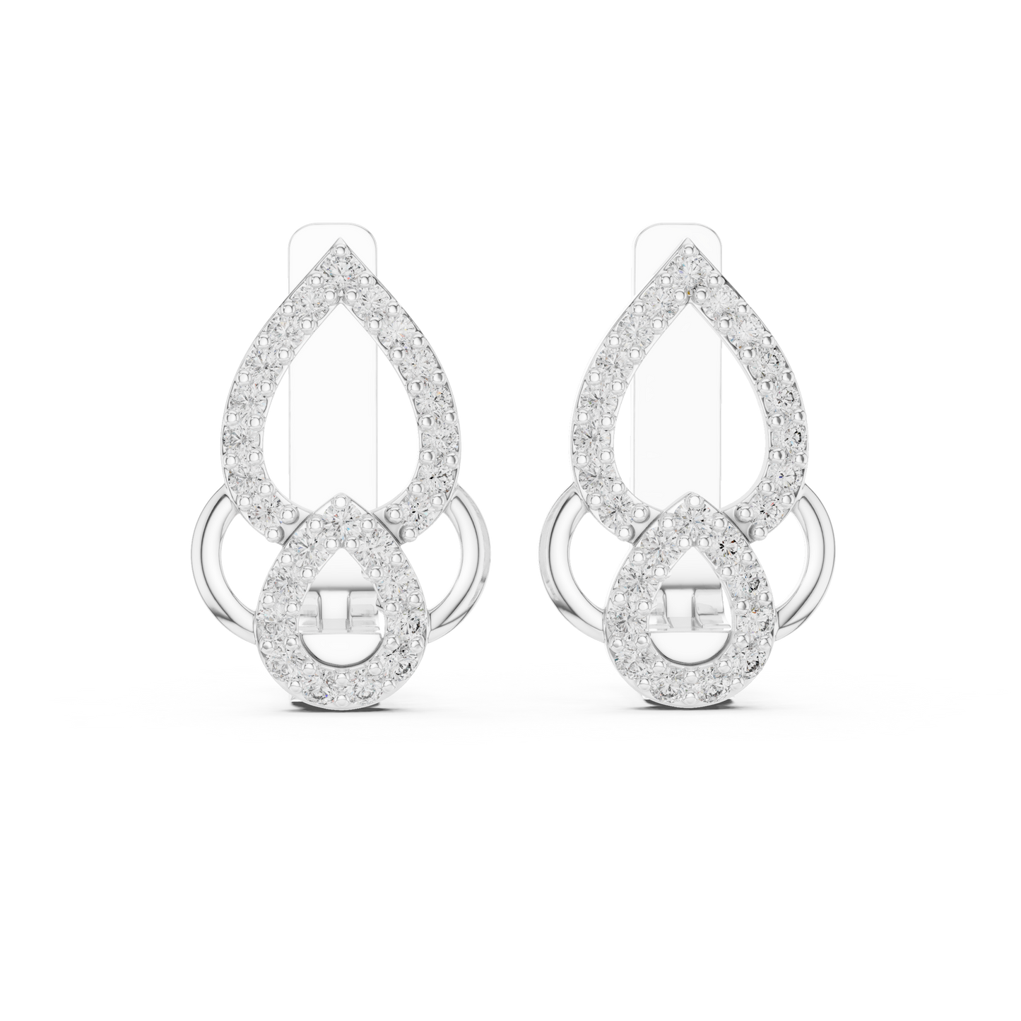 Sparkling Diamond Hoop Earrings | Floral Diamond Gold Earrings for Women