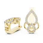 Sparkling Diamond Hoop Earrings | Floral Diamond Gold Earrings for Women