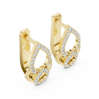 Sparkling Diamond Hoop Earrings | Floral Diamond Gold Earrings for Women