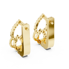 Sparkling Diamond Hoop Earrings | Floral Diamond Gold Earrings for Women