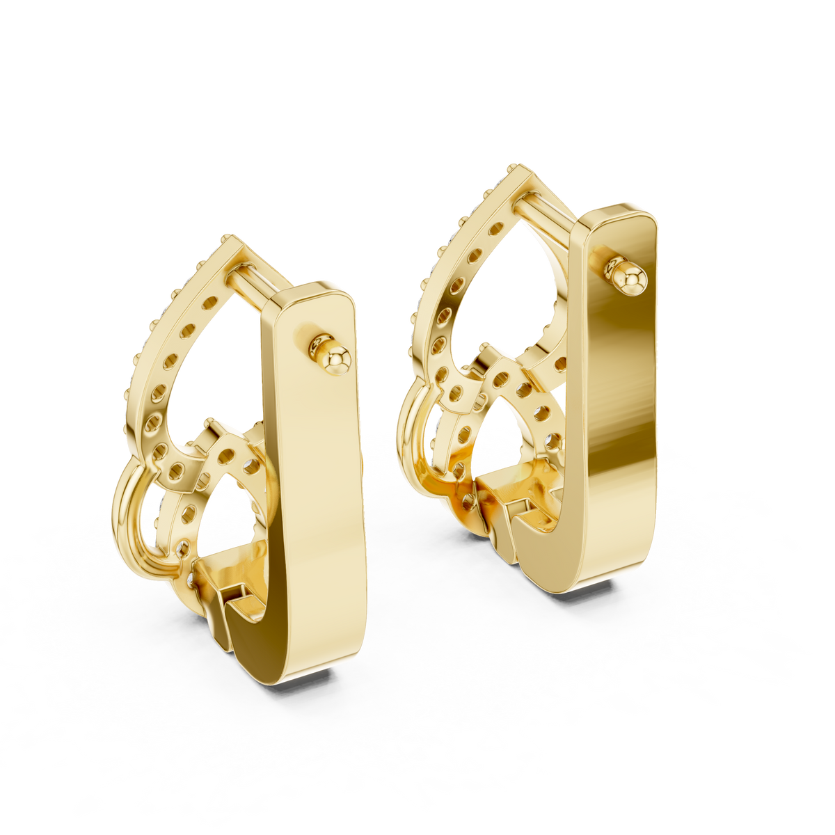 Sparkling Diamond Hoop Earrings | Floral Diamond Gold Earrings for Women