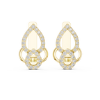 Sparkling Diamond Hoop Earrings | Floral Diamond Gold Earrings for Women