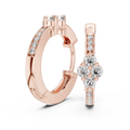 Elegant Diamond Hoop Earrings for Women | Floral Cluster Diamond Hoops