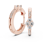 Elegant Diamond Hoop Earrings for Women | Floral Cluster Diamond Hoops