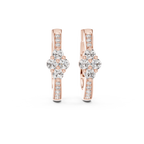 Elegant Diamond Hoop Earrings for Women | Floral Cluster Diamond Hoops