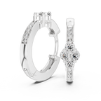 Elegant Diamond Hoop Earrings for Women | Floral Cluster Diamond Hoops