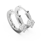 Elegant Diamond Hoop Earrings for Women | Floral Cluster Diamond Hoops