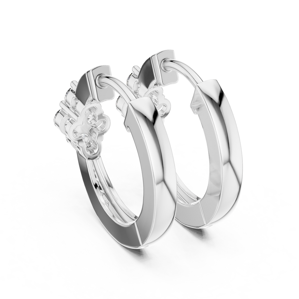 Elegant Diamond Hoop Earrings for Women | Floral Cluster Diamond Hoops