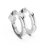 Elegant Diamond Hoop Earrings for Women | Floral Cluster Diamond Hoops