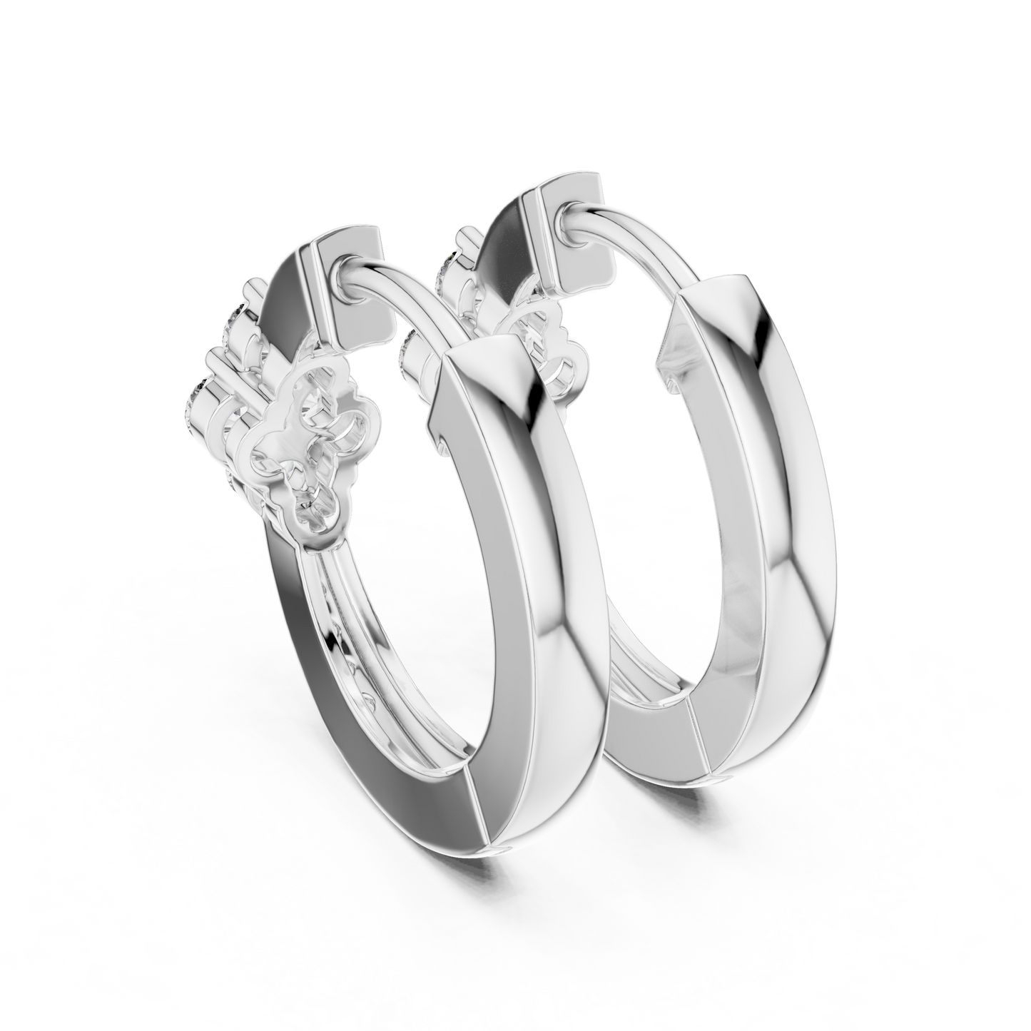 Elegant Diamond Hoop Earrings for Women | Floral Cluster Diamond Hoops