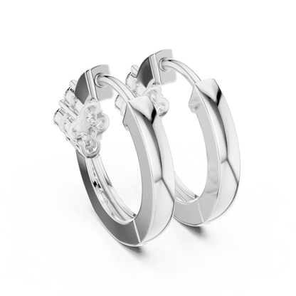 Elegant Diamond Hoop Earrings for Women | Floral Cluster Diamond Hoops