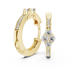 Elegant Diamond Hoop Earrings for Women | Floral Cluster Diamond Hoops