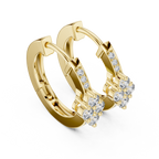 Elegant Diamond Hoop Earrings for Women | Floral Cluster Diamond Hoops