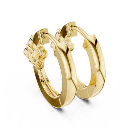 Elegant Diamond Hoop Earrings for Women | Floral Cluster Diamond Hoops