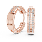 Classic Floral Diamond Hoop Earrings | Luxury Gold Diamond Earrings