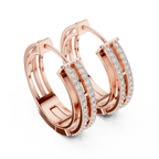 Classic Floral Diamond Hoop Earrings | Luxury Gold Diamond Earrings