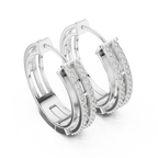 Classic Floral Diamond Hoop Earrings | Luxury Gold Diamond Earrings