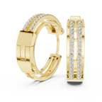 Classic Floral Diamond Hoop Earrings | Luxury Gold Diamond Earrings