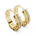 Classic Floral Diamond Hoop Earrings | Luxury Gold Diamond Earrings
