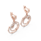 Minimal Floral Diamond Hoop Earrings | Modern Gold Earrings for Women