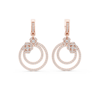 Minimal Floral Diamond Hoop Earrings | Modern Gold Earrings for Women
