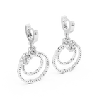 Minimal Floral Diamond Hoop Earrings | Modern Gold Earrings for Women
