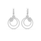 Minimal Floral Diamond Hoop Earrings | Modern Gold Earrings for Women
