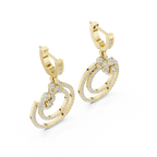 Minimal Floral Diamond Hoop Earrings | Modern Gold Earrings for Women