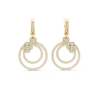 Minimal Floral Diamond Hoop Earrings | Modern Gold Earrings for Women