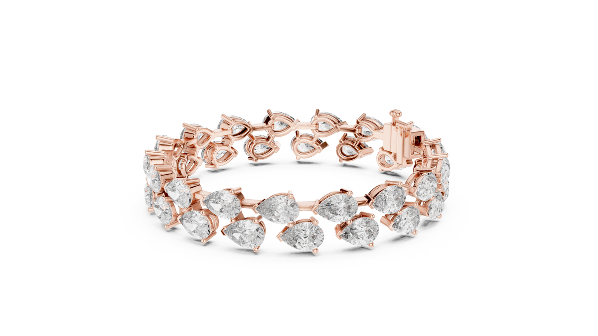 Luxury Pear Cut Diamond Tennis Bracelet
