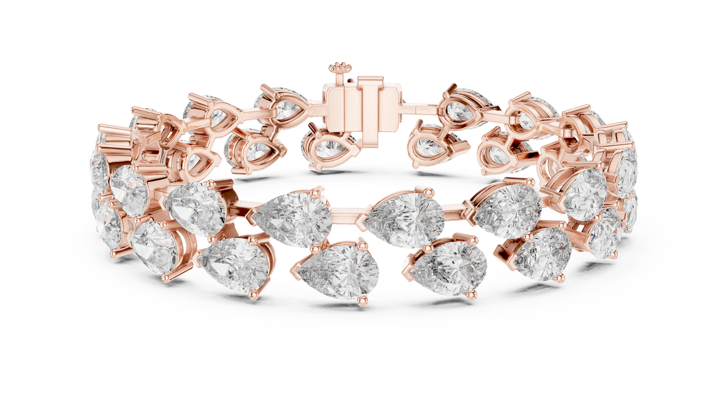 Luxury Pear Cut Diamond Tennis Bracelet