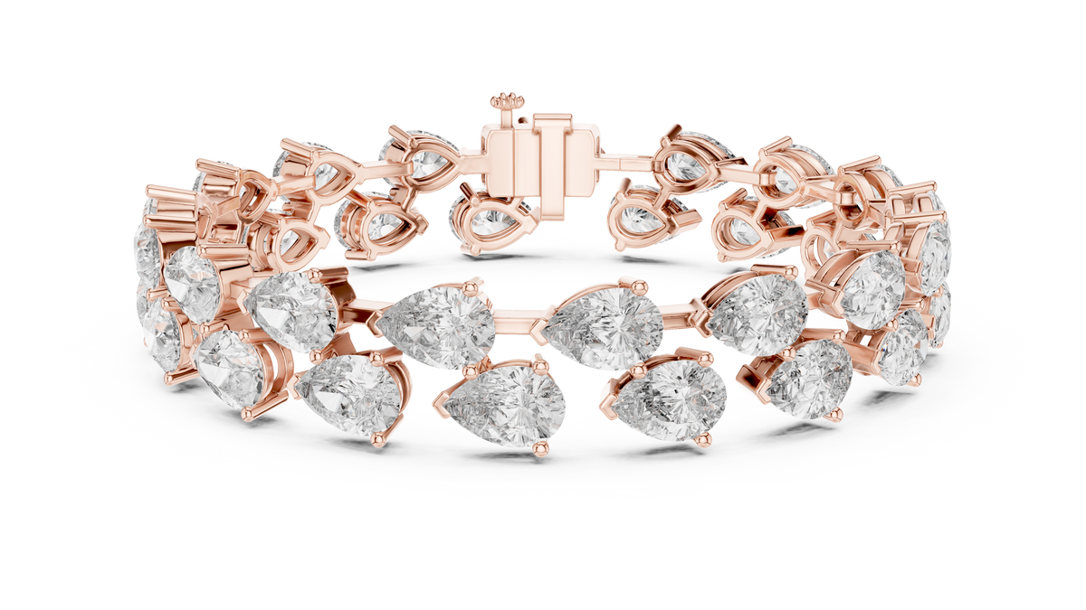Luxury Pear Cut Diamond Tennis Bracelet