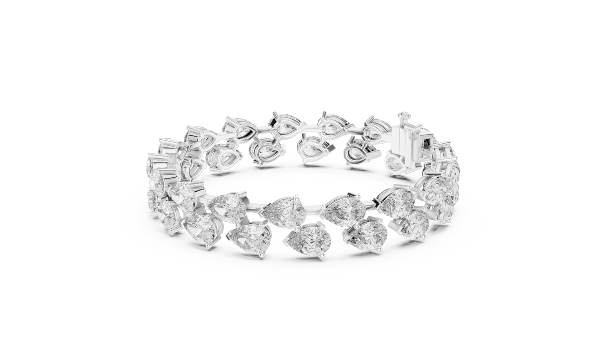 Luxury Pear Cut Diamond Tennis Bracelet