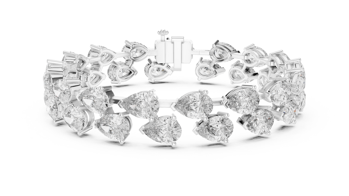 Luxury Pear Cut Diamond Tennis Bracelet