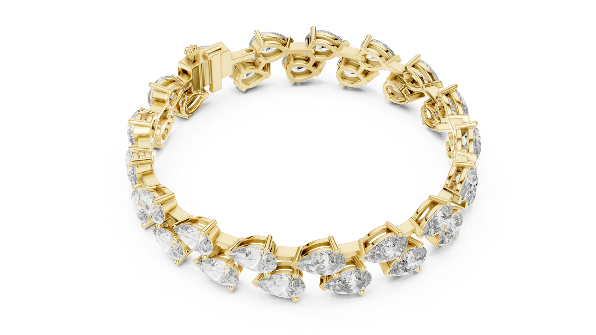 Luxury Pear Cut Diamond Tennis Bracelet