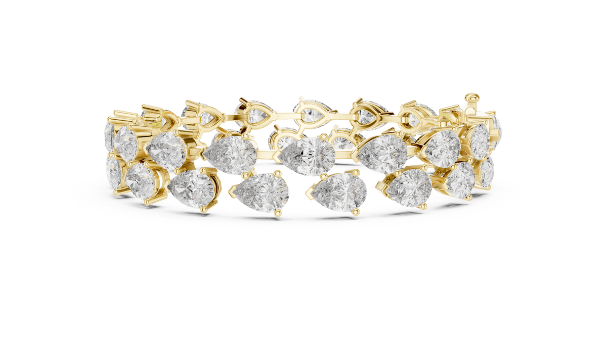 Luxury Pear Cut Diamond Tennis Bracelet