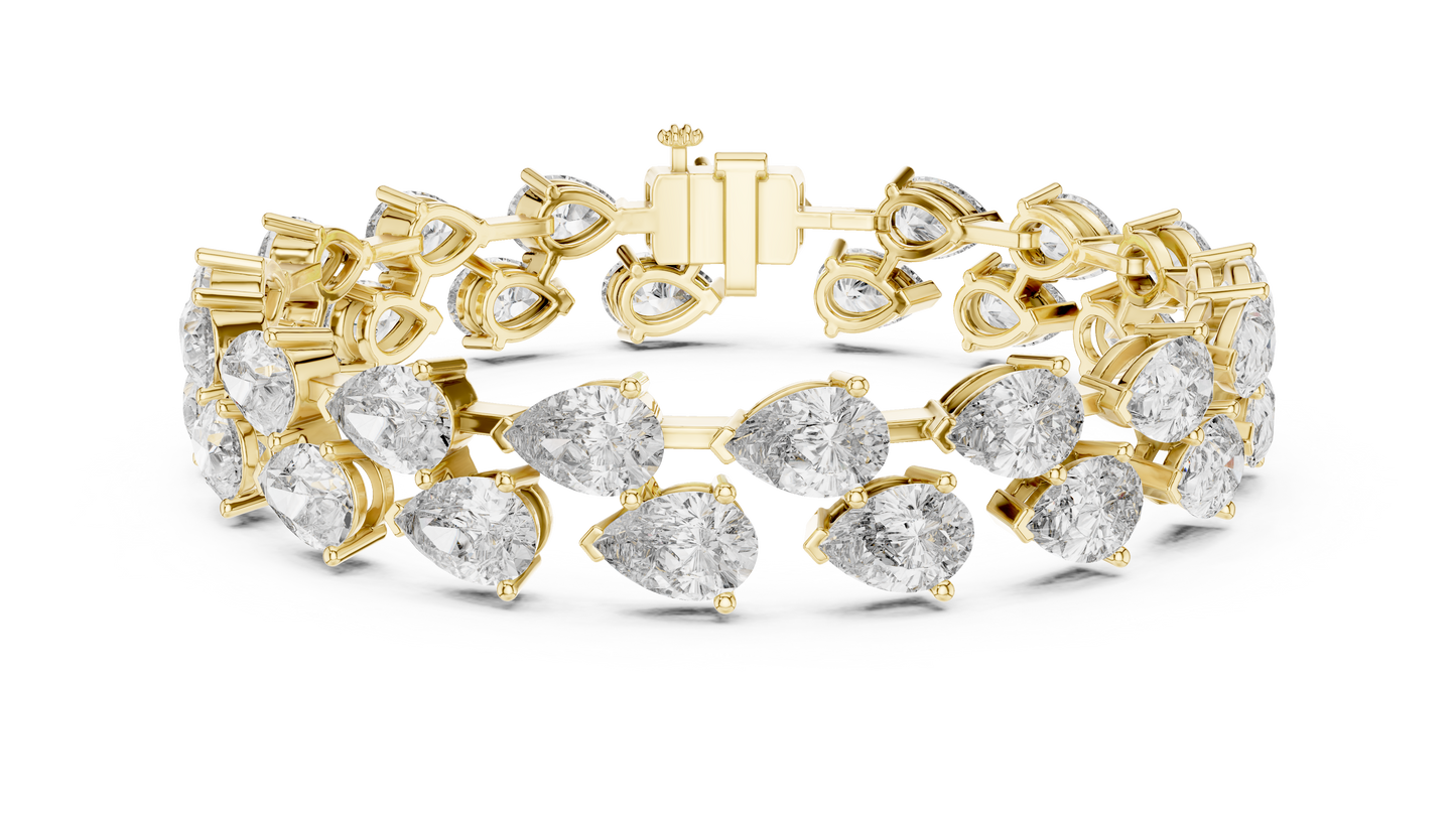 Luxury Pear Cut Diamond Tennis Bracelet