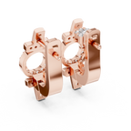 Luxury Floral Diamond Cluster Hoop Earrings.