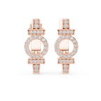 Luxury Floral Diamond Cluster Hoop Earrings.