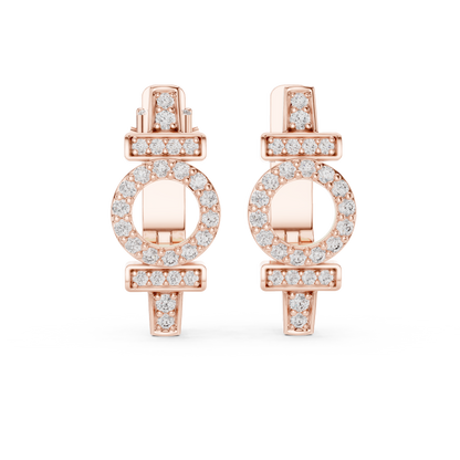 Luxury Floral Diamond Cluster Hoop Earrings.