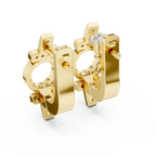 Luxury Floral Diamond Cluster Hoop Earrings.
