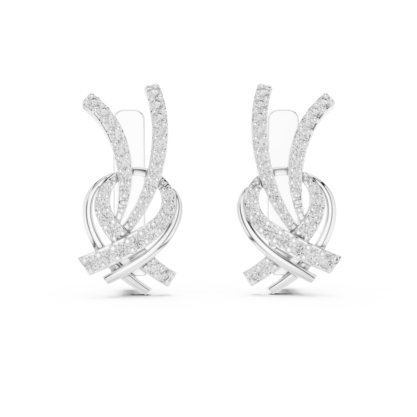 Modern Diamond Hoop Earrings | Floral Diamond Gold Hoops